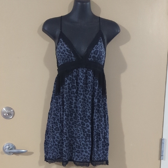 Victoria's Secret Babydoll Blue Animal Print Lace Small - Picture 1 of 7